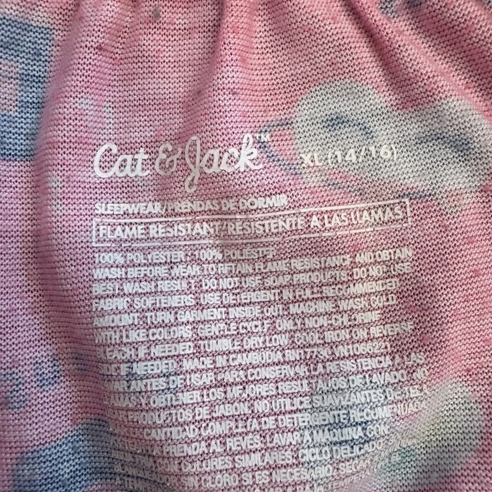 🟡 Cat & Jack Fun Printed Pink Loungewear Shorts Size 14-16 Girls